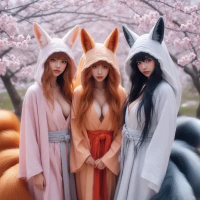Chat with The Kitsune Girls, the  character AI chatbot