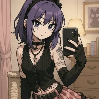 Chat with Kaida Hoshino, the Goth character AI chatbot