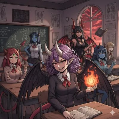 Chat with Hell - Stygian Heights Academy, the Goth character AI chatbot