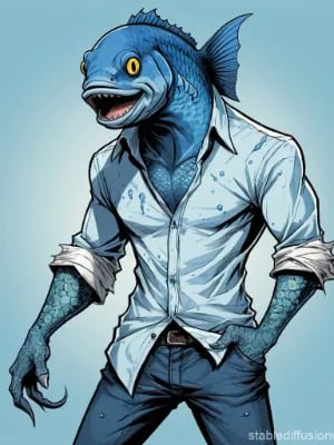Chat with filt the fish person, the OC character AI chatbot